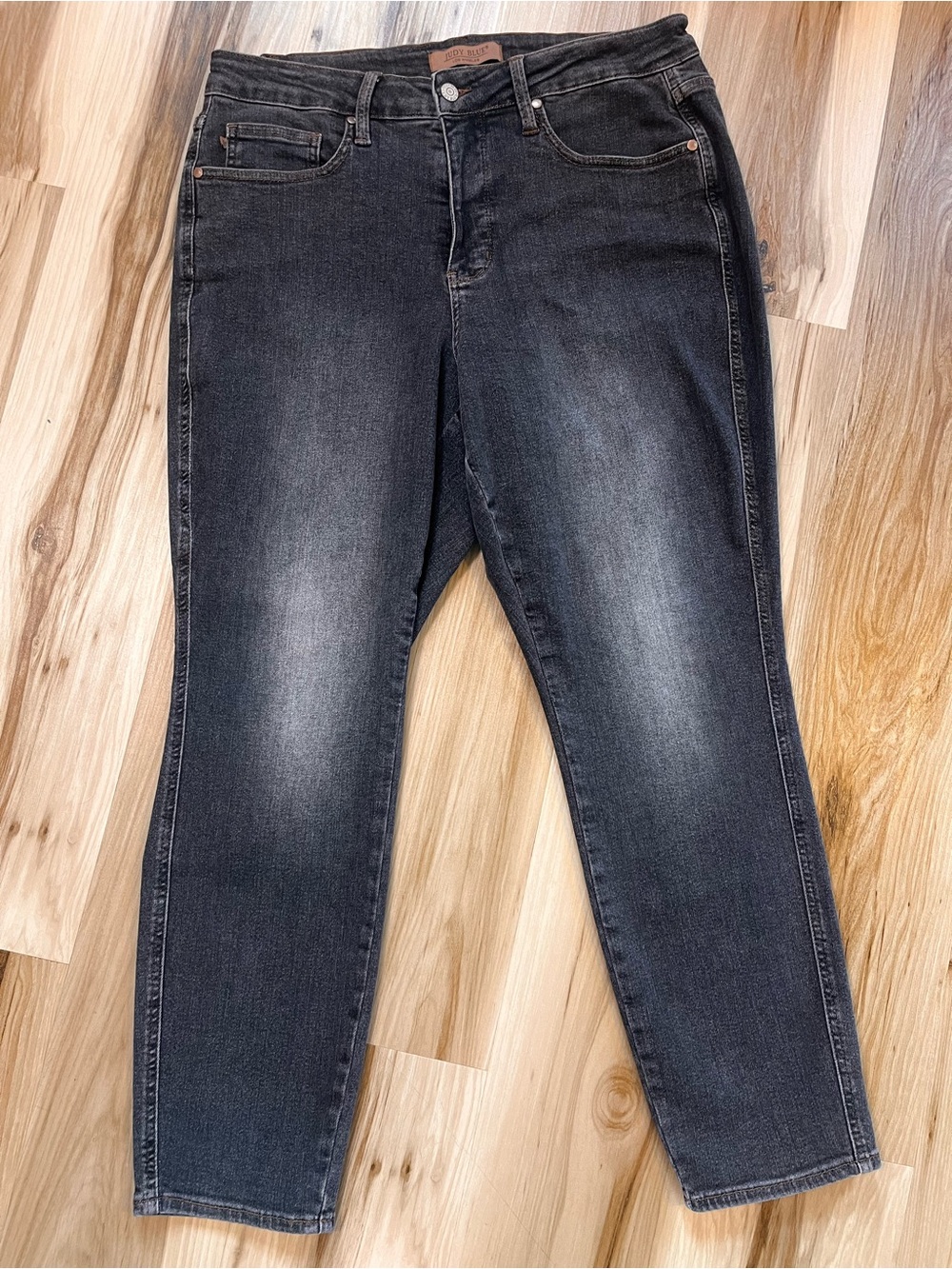 Judy Blue Slim Fit Skinny Jeans Womens 16W Black High Rise Stretch Distress Wash